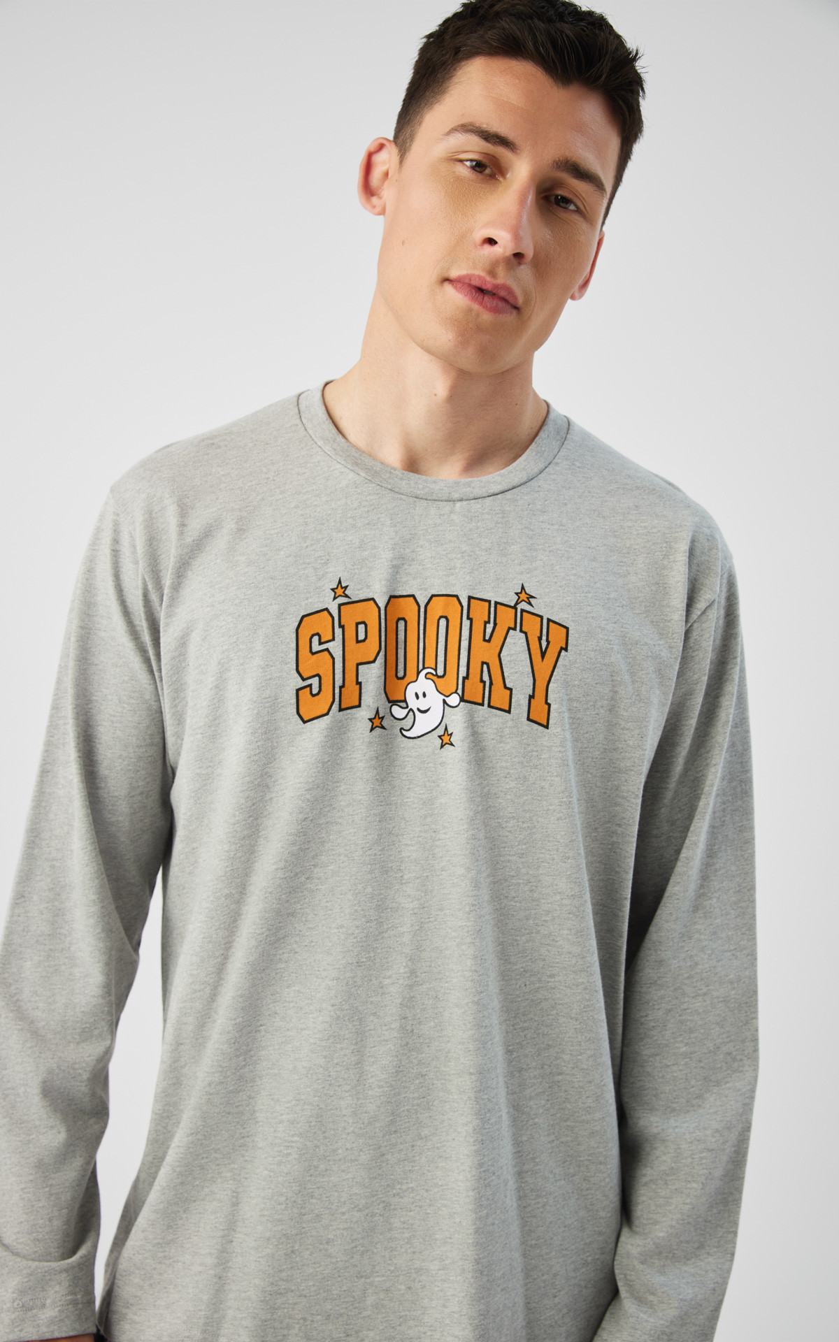 Minerva Spooky Γκρι Μελανζέ Ανδρική Βαμβακερή Πυτζάμα - Image 2