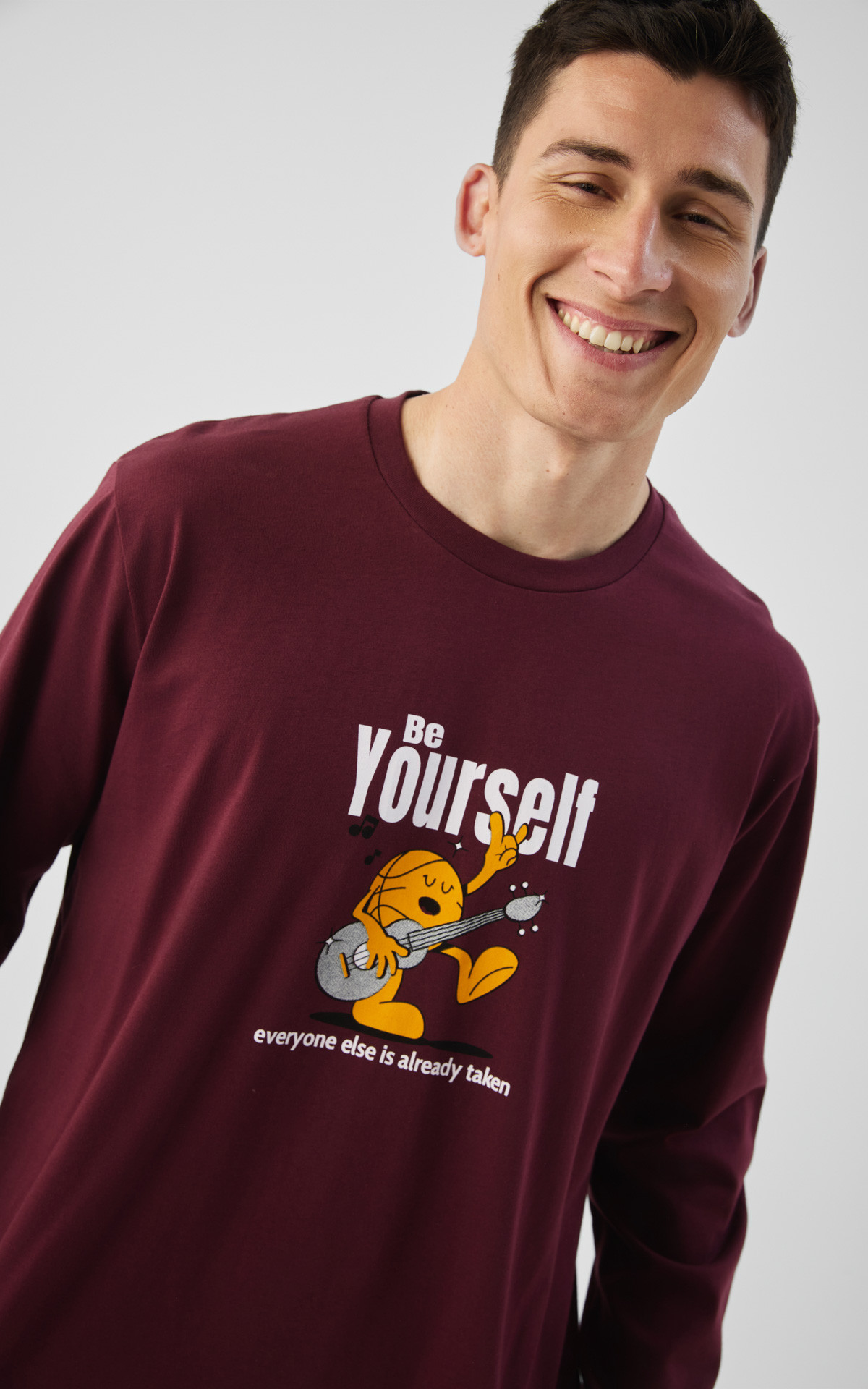Minerva Be Yourself Μπορντό Ανδρική Βαμβακερή Πυτζάμα - Image 2
