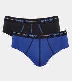 Sloggi Start Midi Μαύρο/Μπλε Ανδρικά Σλιπ 2Pack