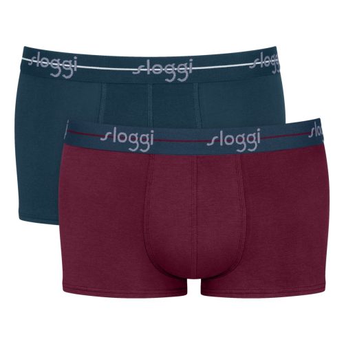 Sloggi Start Hipster Ανδρικά Μποξεράκια Μπορντό/Μπλε Ραφ 2Pack