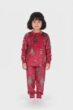 Dreams Gingerbread Unisex Μπορντό Βελούδινη Βρεφική Πυτζάμα