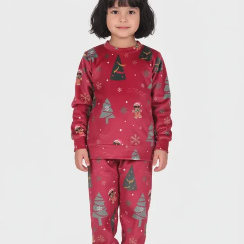 Dreams Gingerbread Unisex Μπορντό Βελούδινη Βρεφική Πυτζάμα