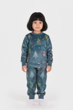 Dreams Gingerbread Unisex Πετρόλ Βελούδινη Βρεφική Πυτζάμα