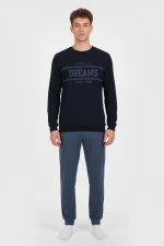 Dreams Heroes Μπλε Μαρέν Ανδρική Βαμβακερή Πυτζάμα