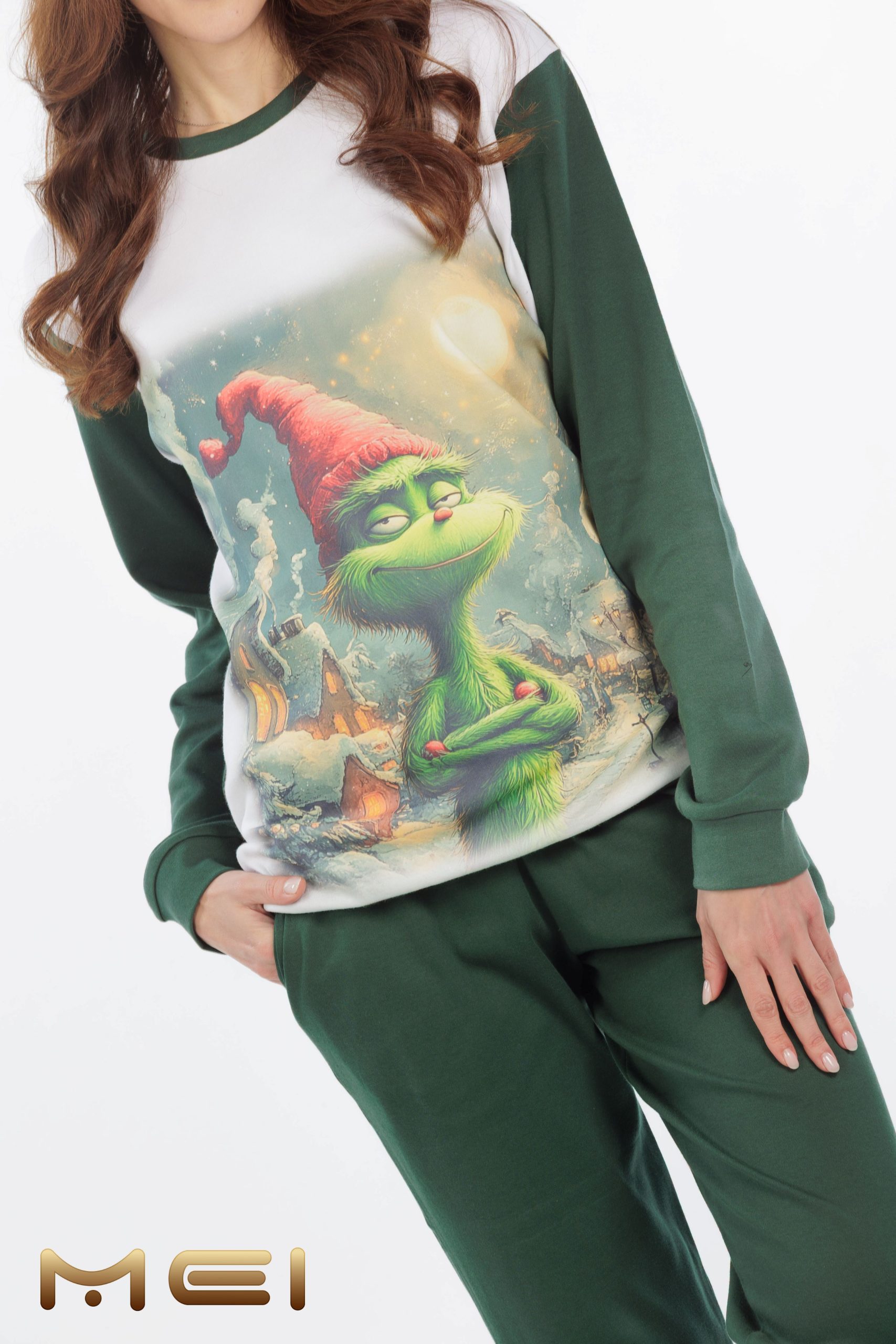 Mei Grinch Unisex Βαμβακερή Πυτζάμα - Image 2