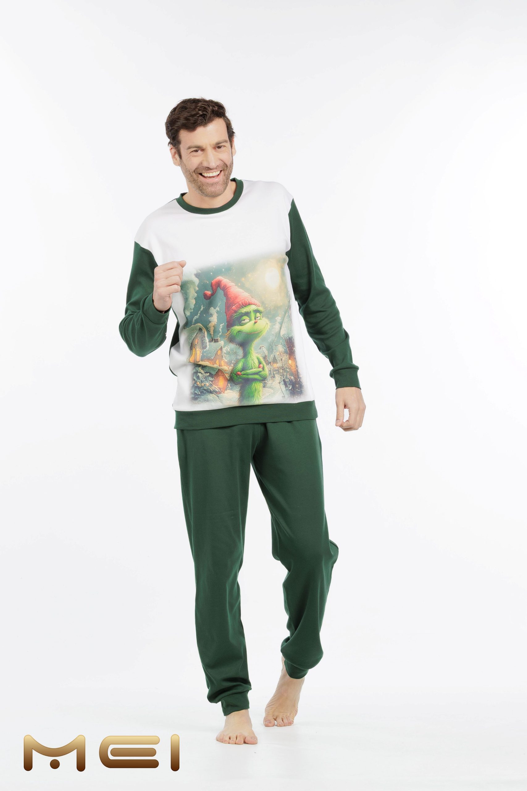 Mei Grinch Unisex Βαμβακερή Πυτζάμα - Image 3