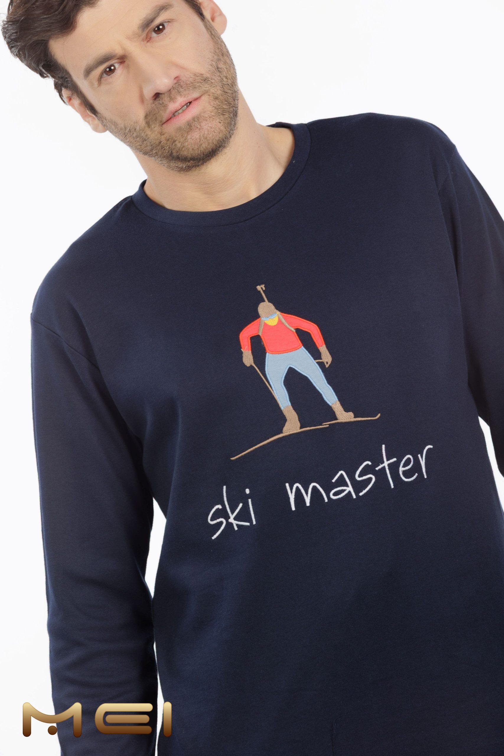 MEI Ski Μπλε Μαρέν Ανδρική Βαμβακερή Πυτζάμα - Image 2