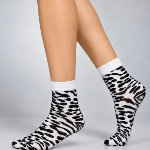 Ider Γυναικείο Opaque Σοσόνι με Ασπρόμαυρο Animal Print Σχέδιο 60 Den