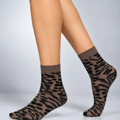 Ider Γυναικείο Opaque Σοσόνι με Καφέ Animal Print Σχέδιο 60 Den