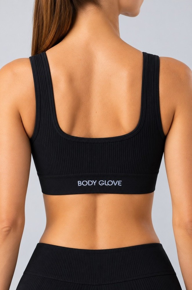 Body Glove High Support Rib Μαύρο Γυναικείο Μπουστάκι με Προσθαφαιρούμενη Ενίσχυση - Image 2