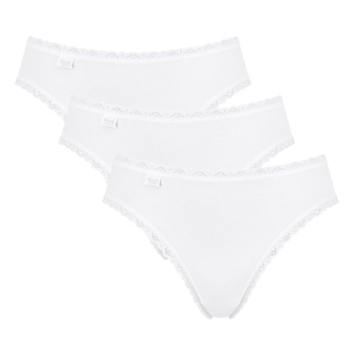 Sloggi 24/7 Cotton Lace Tai Λευκό Βαμβακερό Σλιπ 3 τμχ.