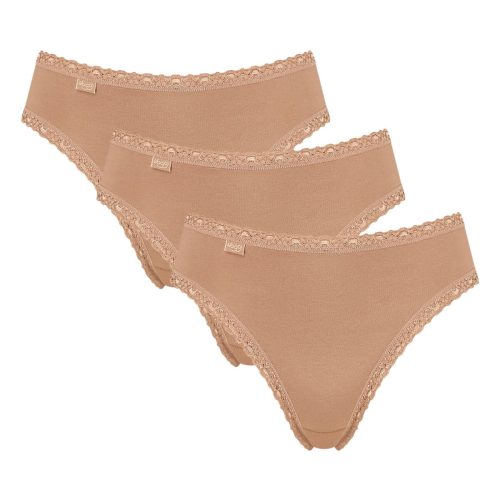 Sloggi 24/7 Cotton Lace Tai Μπεζ Βαμβακερό Σλιπ 3 τμχ.